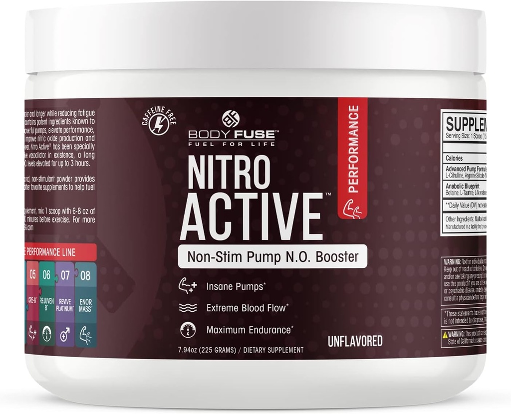 Nitro Aktiivpump V2 Maitsestamata Pulber Vasodilataator | 30 Servings