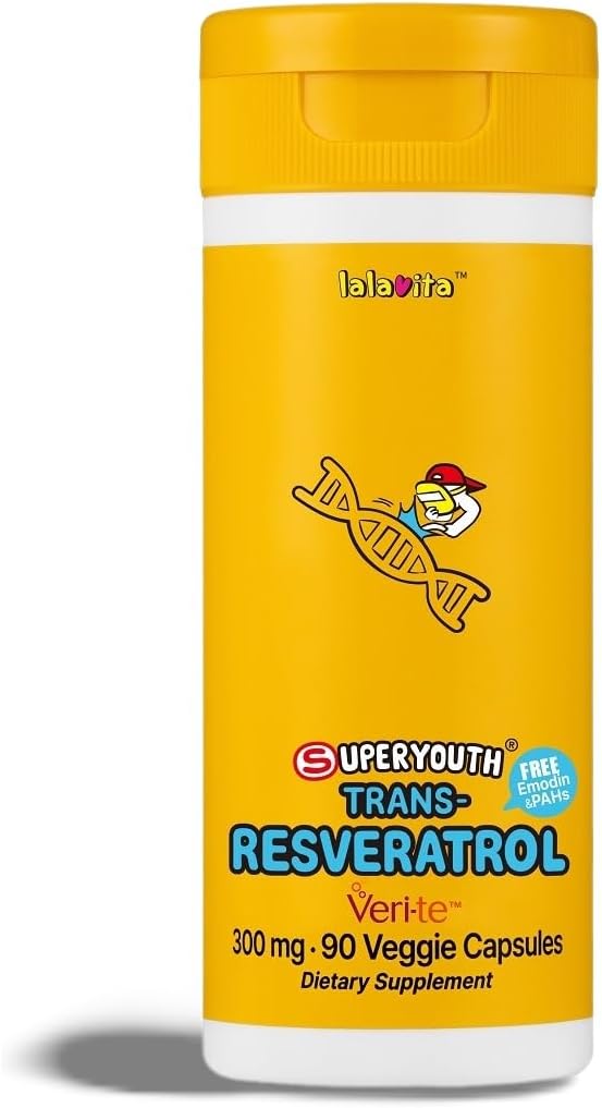 SuperYouth Trans-Resveratrol 300mg 90 Veggie kapslid - (90 päeva) võib aidata üldist tervist, valmistatud pärmseente kääritamise kaudu