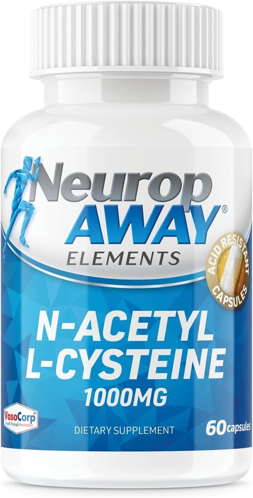 NeuropAWAY elemendid N-atsetüül L-tsüsteiin 1000mg 60ct kapslitega (60 1000mg kapslit pudeli kohta)