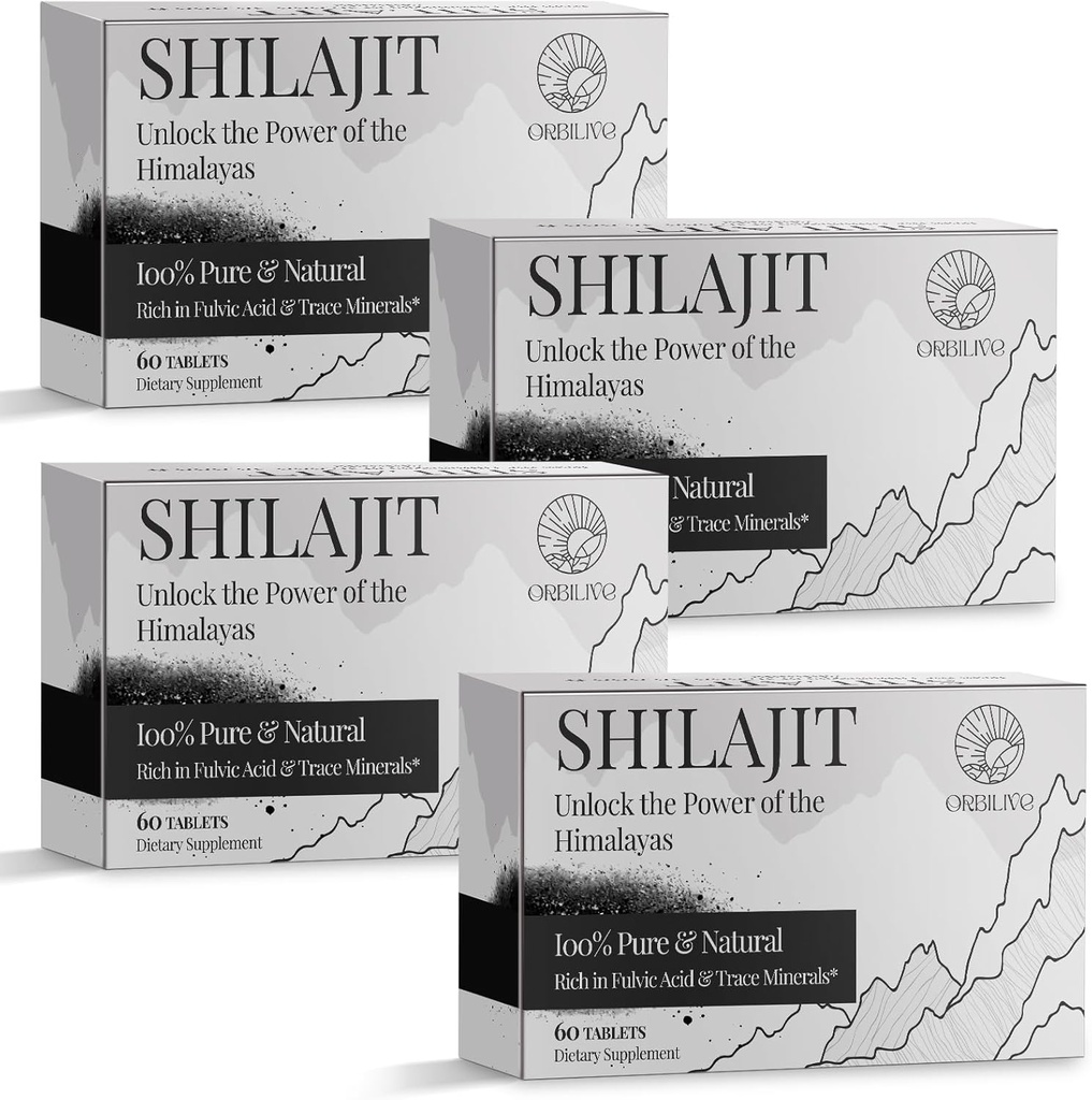 30 000 MG Shilajit tabletid, 100% Shilajit Pure, Himalayan Organic, Shilajit meestele ja naistele rikas Fulvic Acid & 85+ Trace Minerals, Shilajit Supplement for Energy & Immune System, 240 Count