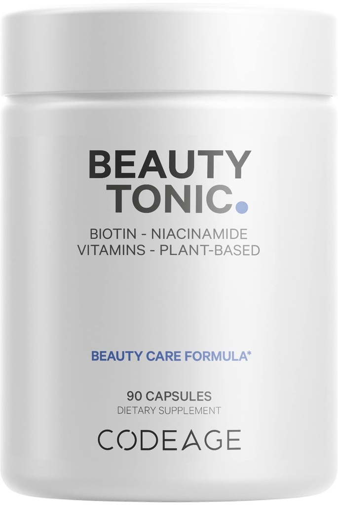 Codeage Biotin Supplement koos vitamiin C, vitamiin E, vitamiin B6, niatsiin, folaat, orgaaniline toit segu, fütotseramiidid, astaksantiin, seleen - ilu toonik - juuksed, nahk ja küünte tugi - Vegan, 90 Ct