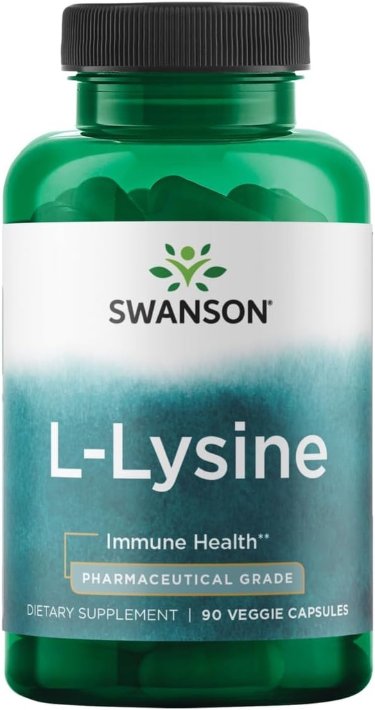 Swanson Amino Acid Ajipure L- Lysine Pharmaceutical Grade 500 Milligrams 90 Veg Capsules