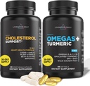 Livingood Daily Kolesterol Support, 60 Vegetarian Capsules - CoQ10, Taimesteroolid, Taimesteroolid, Bergamot, & Küüslaugu Toidulisandid Toetada Südame Tervist Ja Tervislik Lipiidide Tootmine - Mitte-GMO & Vegan