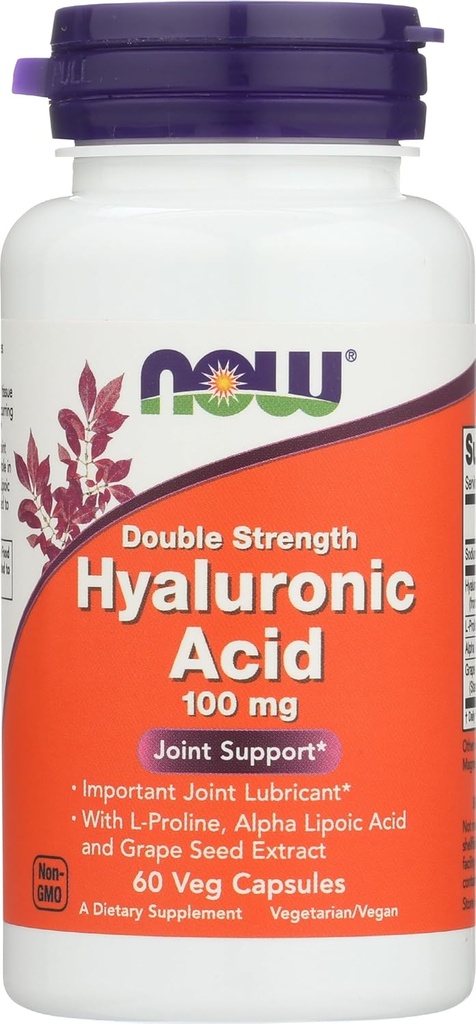 Nüüd toidud Hape 100Mg 2X 60 Vc Hüaluroon, 60 CT