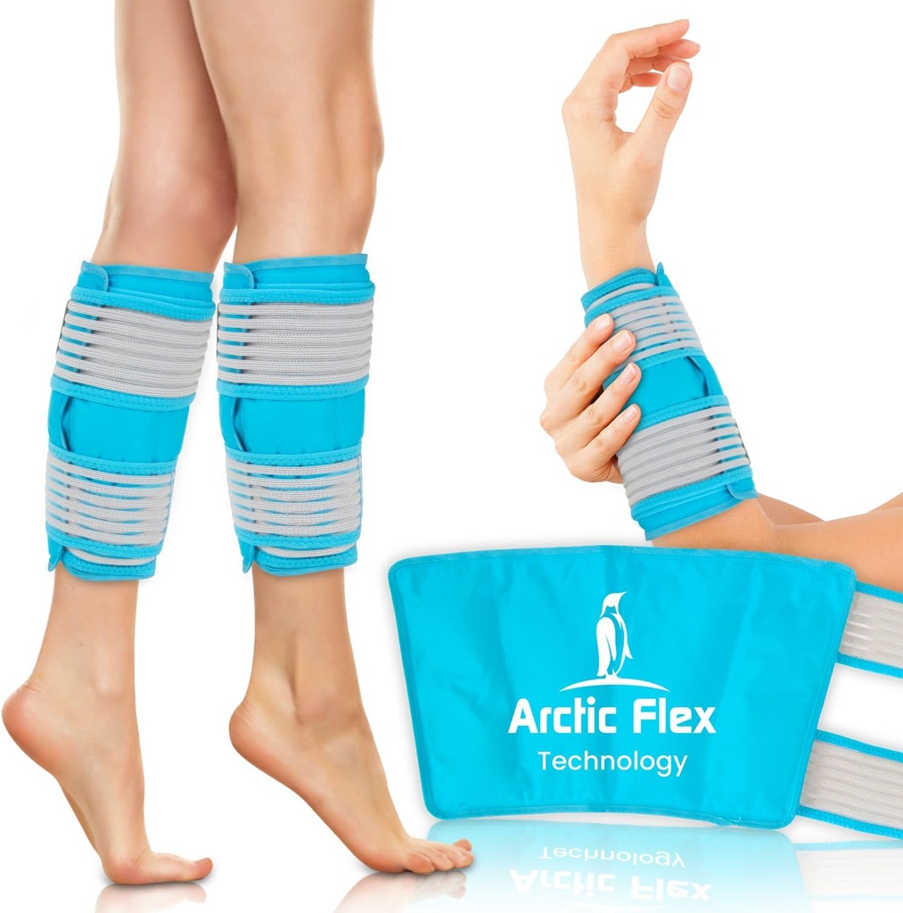 Vive Calf & Shin Ice Pack Wrap (Pair) - Extra Strength Hot & Cold Therapy Särav Splints & Jalgade valu - Kohandatavad Kompressiooni Straps jääda kohale - Paindlik, Kui Külmutatud 30 + Minutit Külma