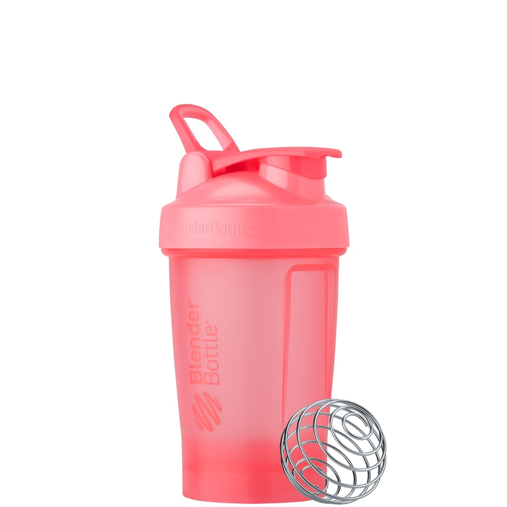 BlenderBottle Classic V2 Shaker Bottle Ideaalne proteiinikokteilide ja eeltreeningu jaoks, 20-kordne, kerge roosa
