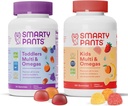 SmartyPants Toddler and Kids Multivitamiin Gummies Bundle: Omega 3 kalaõli (EPA / DHA), D3-vitamiin, C-vitamiin, B12, B6, A, K & tsink, biotiin, gluteenivaba, kolm puuviljamaitset (30 päeva pakkumine)