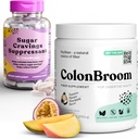 ColonBroom Psyllium Husk Pulber Suhkru iha supressant - Kroom Pikolinaat 200mcg, 2 eset - Colon Cleanser Fiber Supplement (50 Servings) + Suhkru iha supressant (60 Servings)