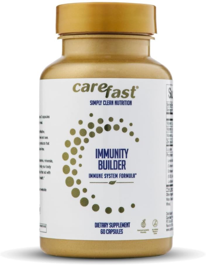 Immunity Builder Supplements - 60 Natural Vegan Kapslid - Vitamiinid C, B6, D, Elderberry Extract & Zinc - Immuunsüsteemi tugi Booster meestele, naistele, vanuritele