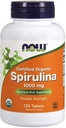 Nüüd toidud - sertifitseeritud orgaaniline, Spirulina, 1000 mg, 120 tabletti