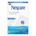 Nexcare Tegaderm Veekindel läbipaistev riietus, mustusekindel, idukindel, pakub kaitset väiksematele põletustele, purkidele, lõikamistele, villidele ja abrasioonidele, 2,375 x 2,75 in, 8 loend
