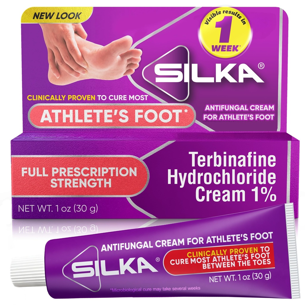 SILKA kopsudevastane kreem, Kliiniline kopsudevastane jalahooldus, Jock Itch & Ringworm Remedy, Maksimaalne tugevus, Kiiretoimeline leevendus sügelusest ja põletamisest, 1 Oz