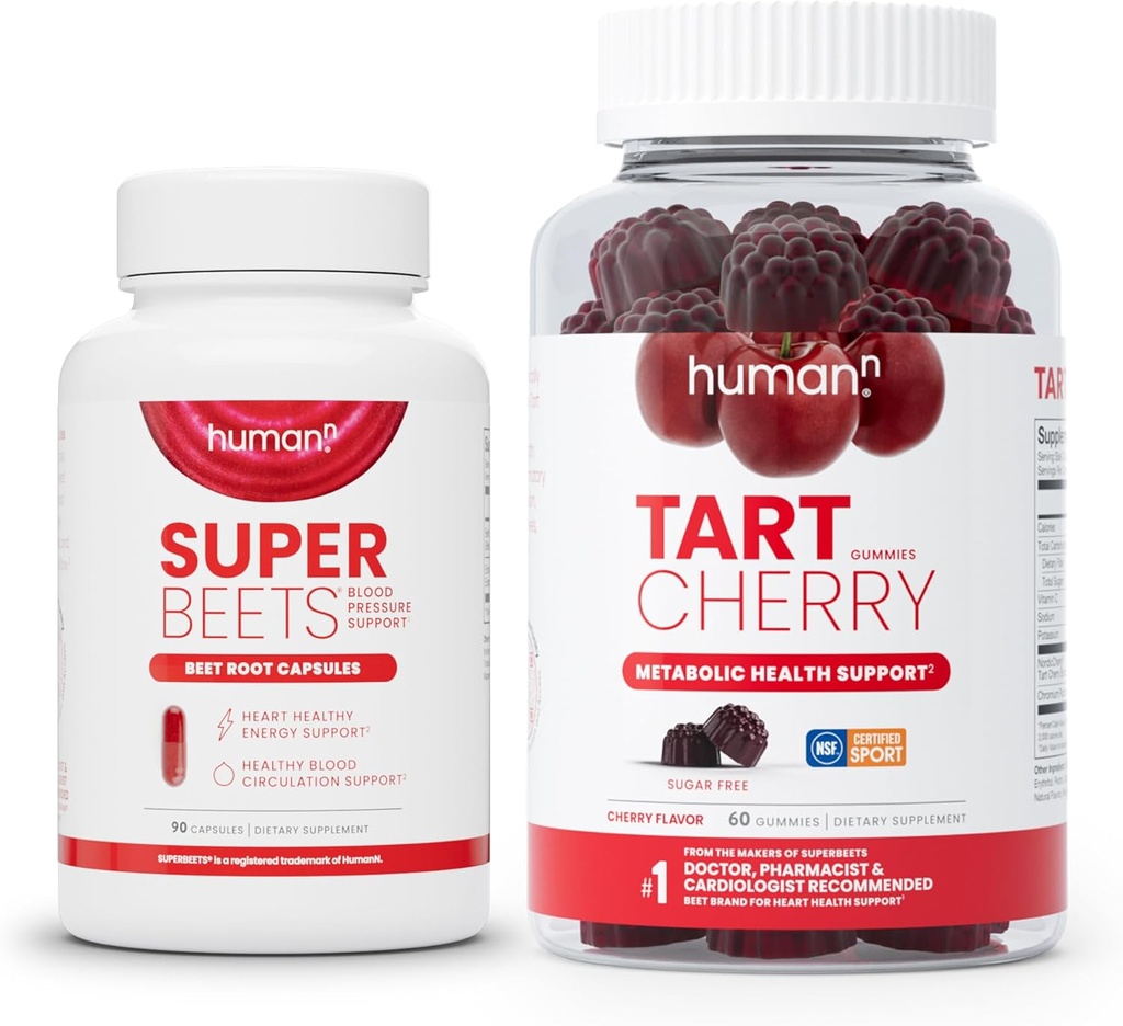 Humann SuperBeets Beet Juurkapslid ja Tart Cherry Gummies