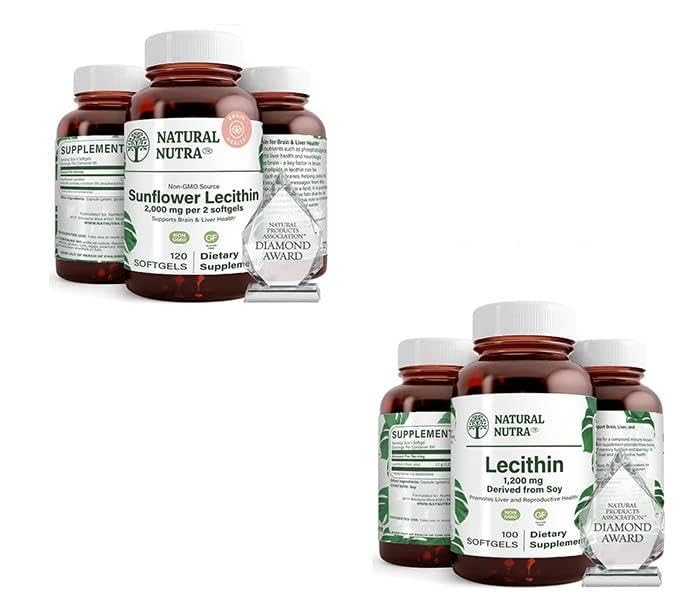 Natural Nutra Päevalille letsitiin Lisa 2000 mg 120 Sojaletsitiini Toidulisa 1200 mg 100 Softgels