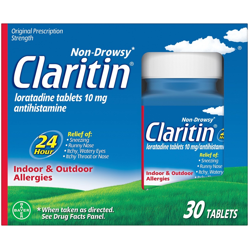Claritin 24 HR Mitteuimane allergia Ravim , Loratadiini antihistamiinikumid , 30 Ct