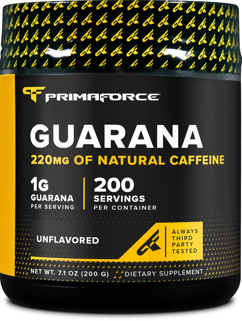 Primaforce Guarana pulber (200 g) (maitsestamata) - puhas Guarana, 200 serveerimist