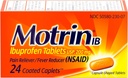 Motrin IB, Ibuprofeen 200 mg tabletid palaviku, lihasvalu, peavalu ja seljavalu leevendamiseks, 24 Ct