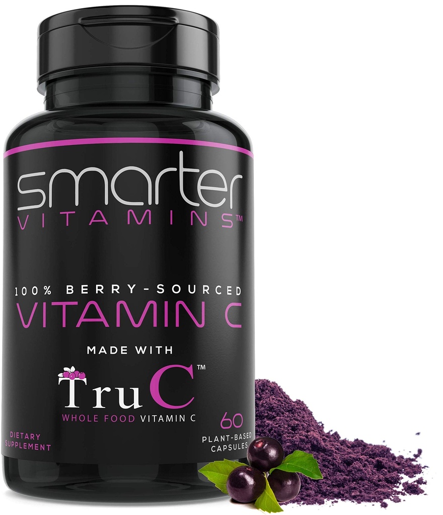Nutikam toores kogu toit C-vitamiin marjadest, Premium antioksüdandid, bioflavonoidid ja polüfenoolid, 60 vegankapslit