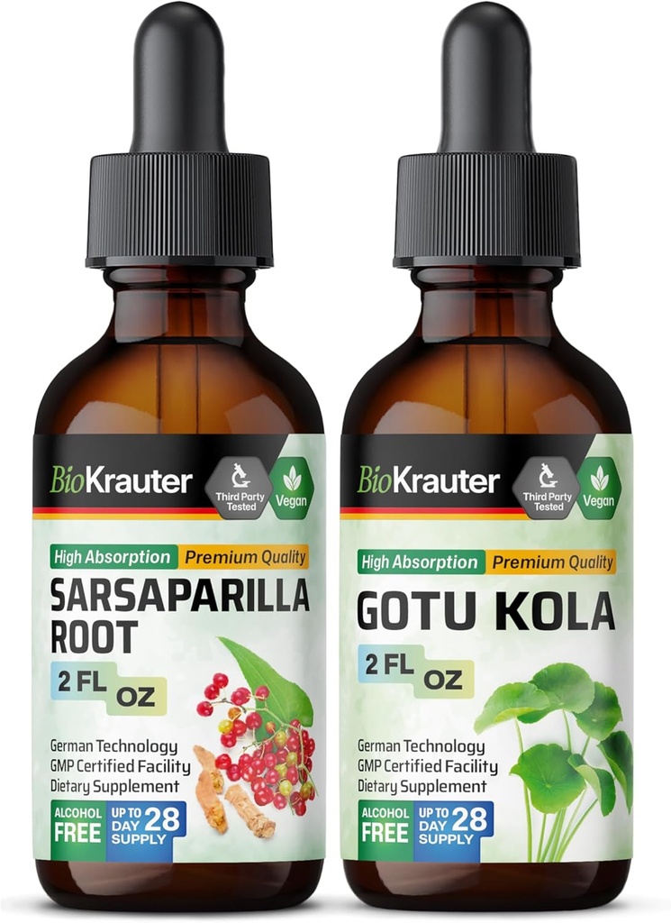 BIO KRAUTER Sarsaparilla Tinktuur 2 Fl. Oz... Gotu Kola Tinktuur 2 Fl. Oz.