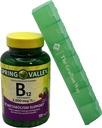 Spring Valley Vitamiin B12 Kiiresti Lahutatavad Tabletid Toidulisand, 2500 Mcg, Kirsimaitse, 120 Loe koos täiendava Grafton Way Pill Korraldaja