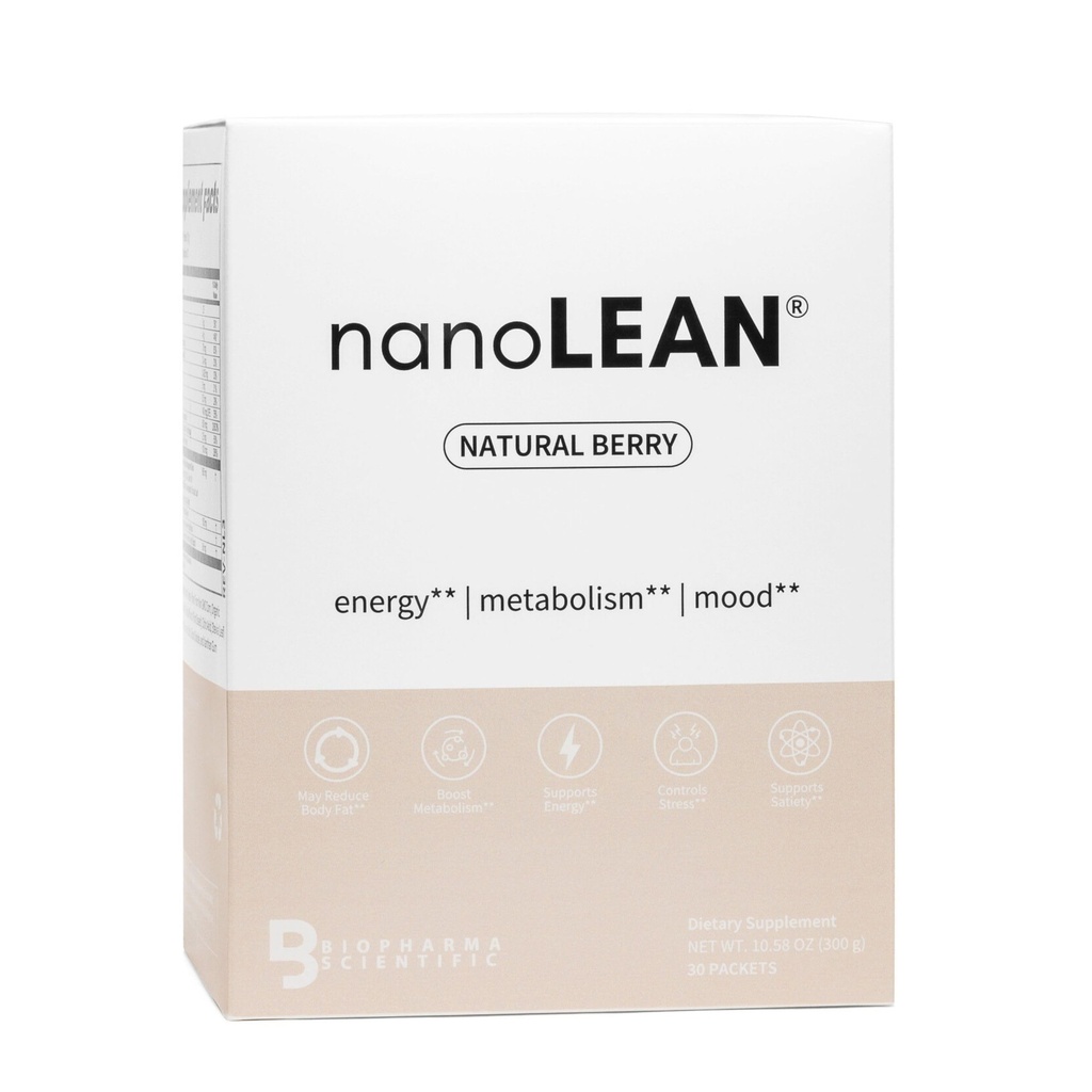 Biopharma Scientific NanoLean Natural Weight Management and Healthy Energy Drink | Natural Berry Flavor| 30 Servings | Rasvapõletus, suurenenud ainevahetus | Ashwagandha, roheline tee