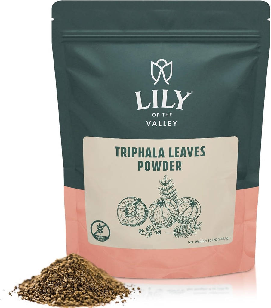 LILY OF VALLEY Triphala Powder - Amla, Haritaki & Bibhitaki segu - Allikas Indiast - Taimne Adaptogen Superfood - Vegan & Gluteenivaba - pakendatud taassuletavasse kotti (4oz, 113g)