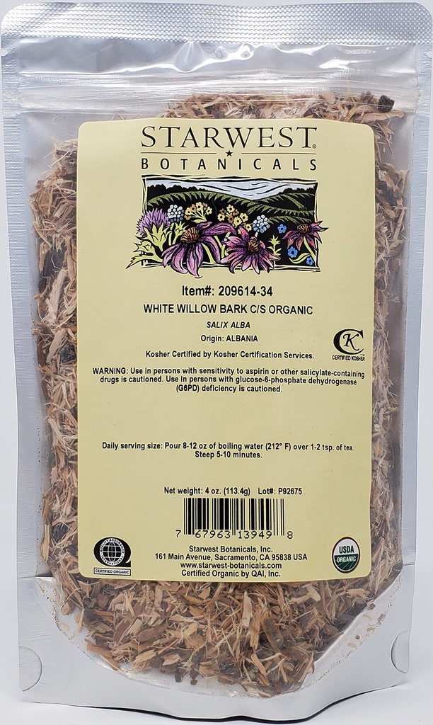 Starwest Botanicals Orgaaniline Valge Pajukoor lõigatud ja sifted, 4 Ounces
