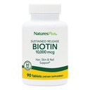 NaturesPlus Biotin, Püsiv vabanemine - 90 tabletti - taimetoitlane, gluteenivaba - 90 serveerimist