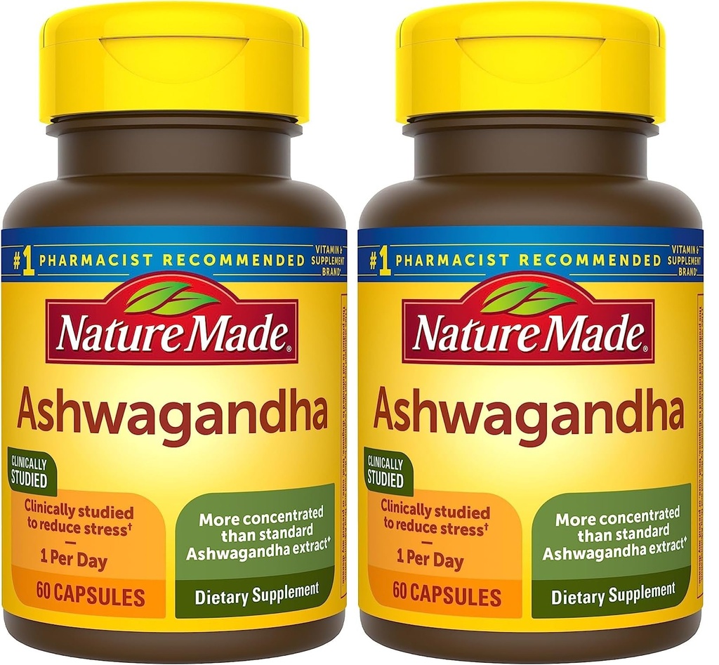 Loodus Made Ashwagandha kapslid 125mg stressitoetuseks, 60 kapslit, 60 päeva pakkumine (pakk 2)