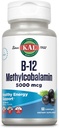 KAL-vitamiin B-12 metüülkobalamiin Lozenges 5000mcg, tervislik energia, ainevahetus, närvide ja punaste vereliblede toetus, * optimaalne imendumine, looduslik acai maitse, vegan, suhkruvaba, 60 serveerimist, 60 küüslauk