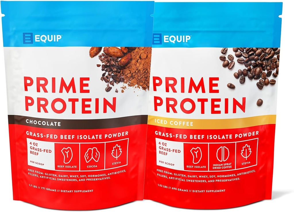Equip Foods Prime Protein Powder Chocolate & Prime Protein Powder Ice Coffee