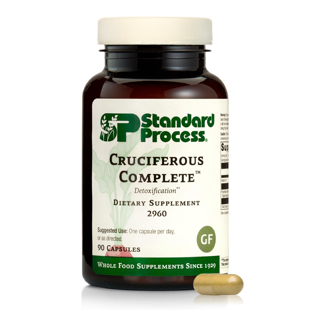 Standardne protsess Cruciferous Complete - kogu toidu antioksüdant, detox ja maksa tugi K-vitamiini, orgaanilise lehtkapsa ja Brusseli idanditega - 90 kapslit