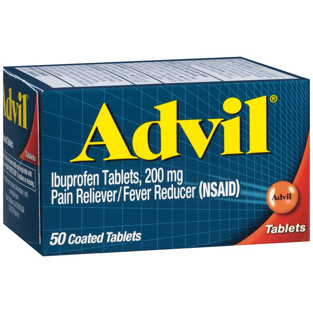 Advil valu leevendaja ja palaviku vähendaja, ibuprofeen 200mg valu leevendamiseks - 50 kaetud tabletti