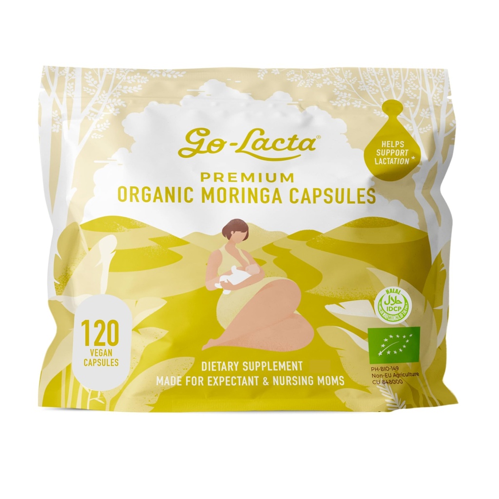 Go-Lacta® 100% Orgaanilised Moringa kapslid imetavatele emadele, 120 kapslit