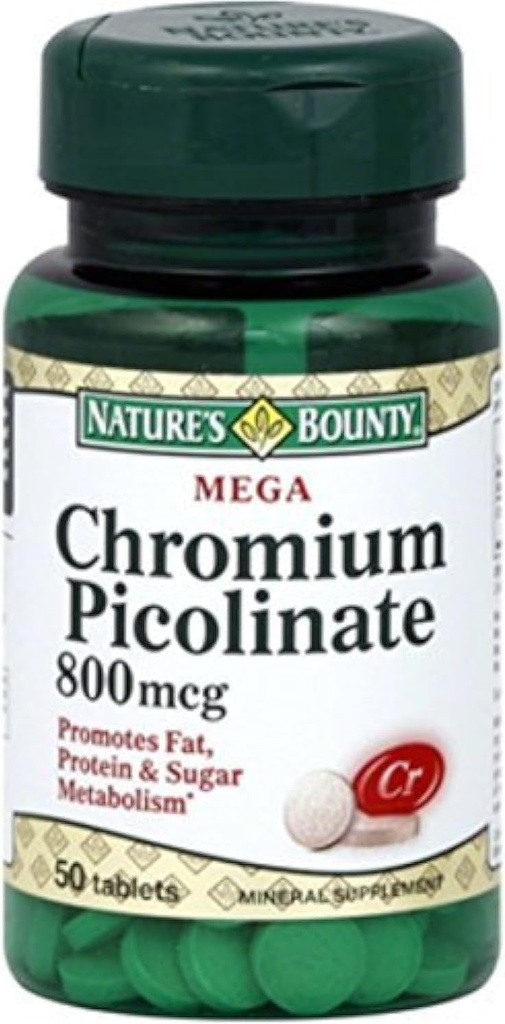 Nature's Bounty Mega Chromium Picolinate 800 mcg tabletid 50 ea (pakk 2)