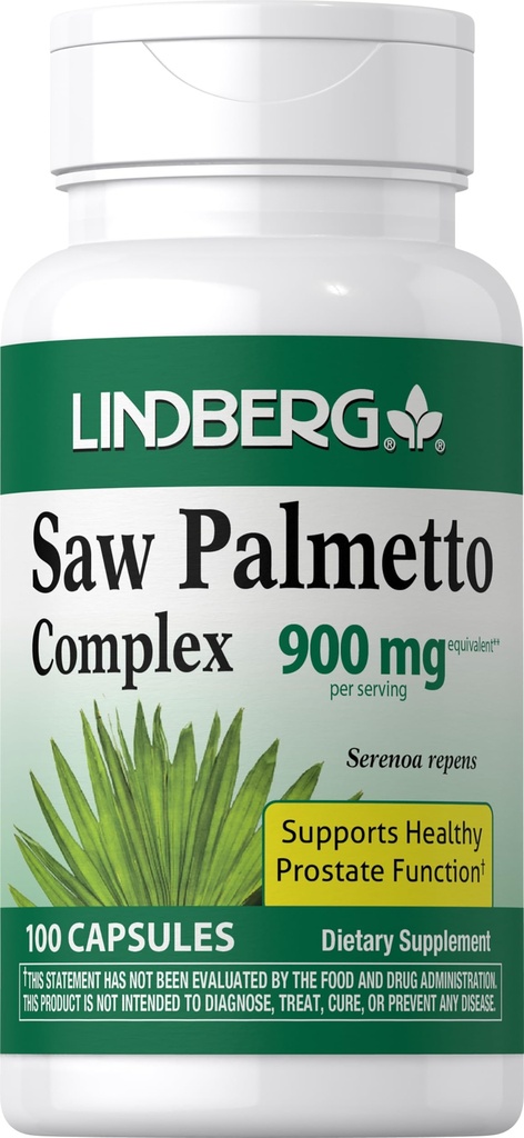 Lindberg Saw Palmetto ekstrakt naistele ja meestele | 900 mg | 100 kapslit | Supplement Blend | Serenoa Repens | Non-GMO, Gluteenivaba