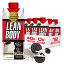 Lean Body Ready-to-Drink Cookies and Cream Protein Shake, 40g Protein, Whey Blend , 0 Suhkur, Gluteen No, 22 Vitamiinid ja mineraalid, (Recyclable Carton & Lid - Pack of 12) LABRADA , 17 Fl Oz (Pack of 12)