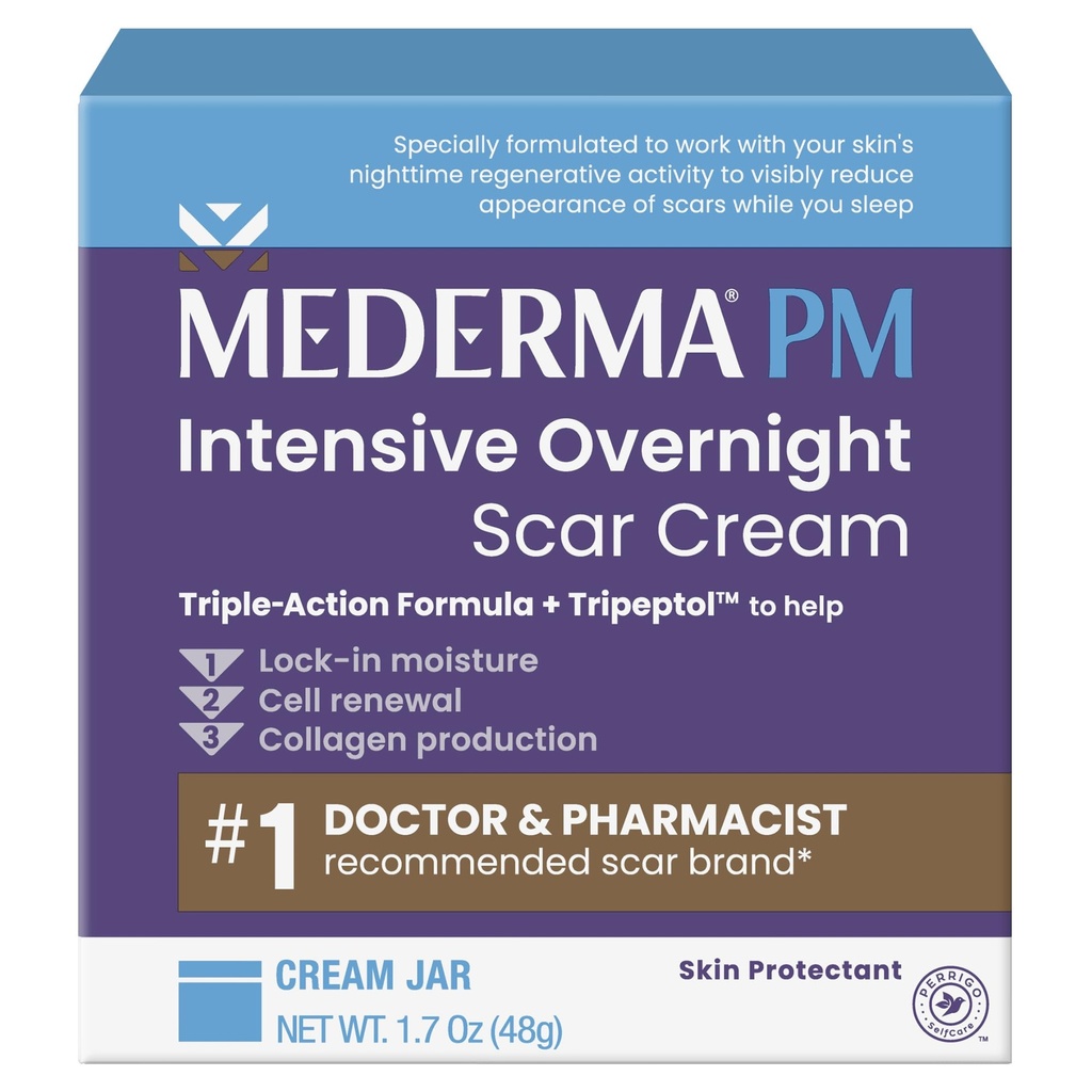 Mederma PM intensiivne üleöö Scar Cream - täiustatud arm ravi tripeptooliga, töötab magades
