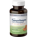 American Health Papaya Enzyme närimistabletid - soodustab toitainete imendumist, aitab seedimist ja värskendab hingamist klorofülli ja pepermintõliga - gluteenivaba, taimetoitlane - 250 loend
