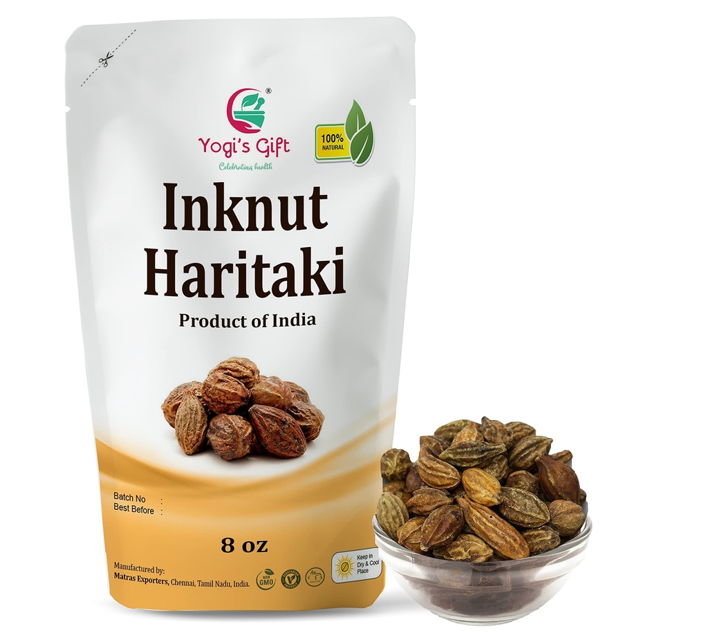 Haritaki / tint tumedatele ringidele | 8 Ounce (227 Grams) | 100% looduslikult kuivatatud kogu ravimtaim | Terminalia chebula | poolt Yogi's Gift®