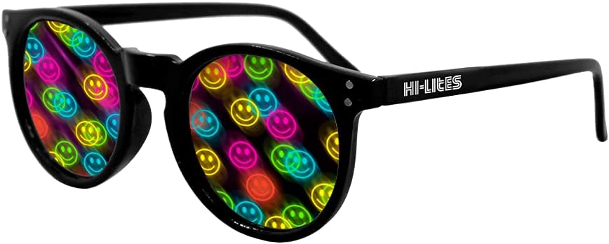 HI-LITES Smiley Special Effect Light Changing/Light Difraction Glass - Naeratava näo efekti läätsed - Disaineri stiil