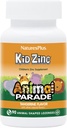 NaturesPlus Animal Parade KidZinc, Tangerine Maitse - 90 loomakujulist söögikohta, pakend 3 - orgaaniliselt keleeritud tsink - Vegan, Gluteenivaba - 270 kokku