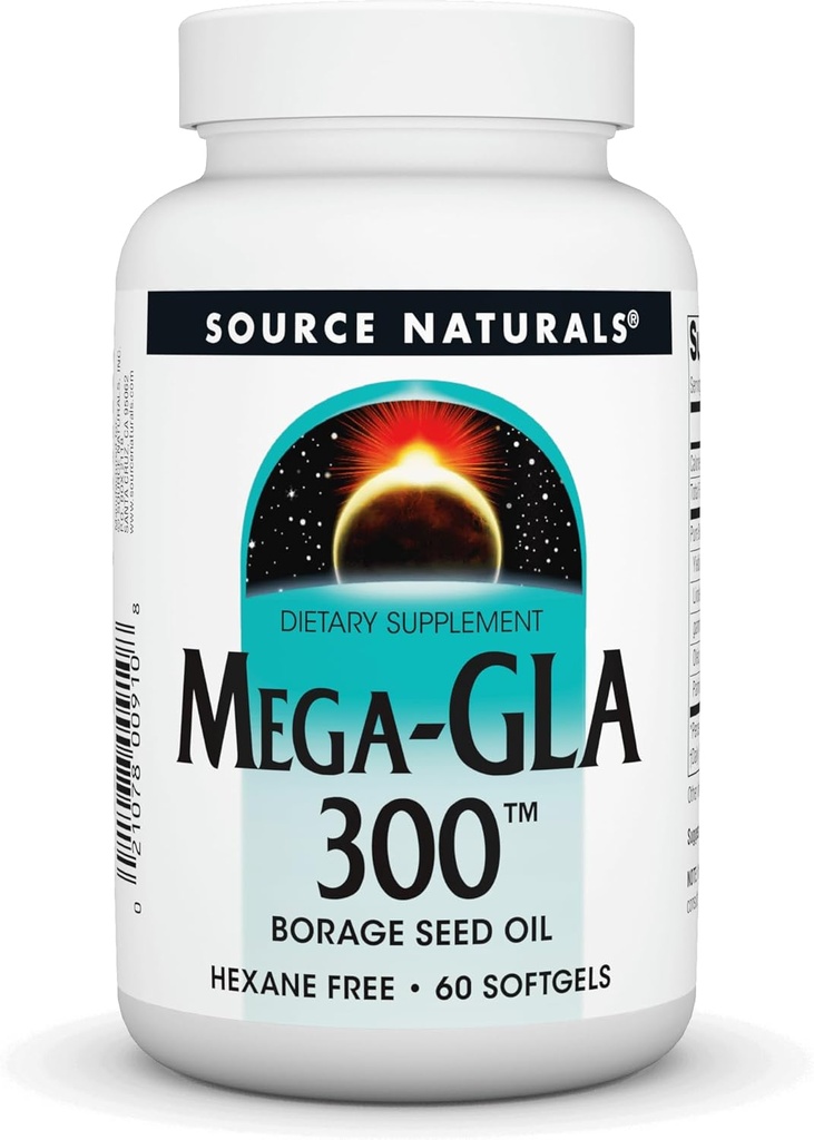 Allikas Looduslik Mega-GLA 300 - Kurgirohuseemneõli See on Hexane-Free - 60 Softgels