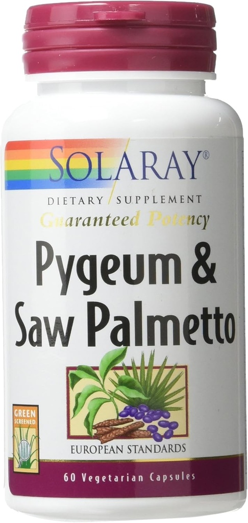Solaray Pygeum ja Saw Palmetto täiendus, 60 krahv
