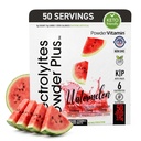 Elektrolüüdid Pulber Plus (50 Servings), 0 kalorit Keto, 0 Suhkur, Ei Maltodekstriini,1000mg Kaalium, 120mg Kaltsium, 120mg Magneesium, Hüdratsioonipulber (50 Servings, Arbuus)