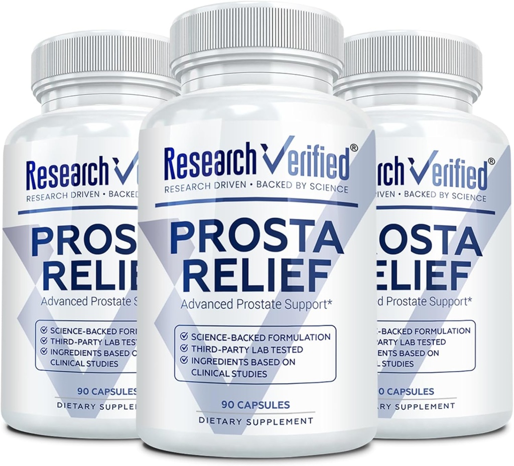 Research Kinnitatud Prosta Relief - Saw Palmetto ja Bioperine - Eesnäärme Tervis; Põie & Kuseteede Tervis, Drive and Performance; Pure Natural, 90 kapslit (3. pakk)