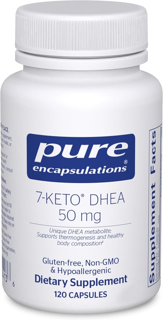Puhtad kapslid 7- keto DHEA 50 mg | Ainulaadne DHEA metaboliidi lisand termogeneesi ja terve keha koostise toetamiseks * | 120 kapslit