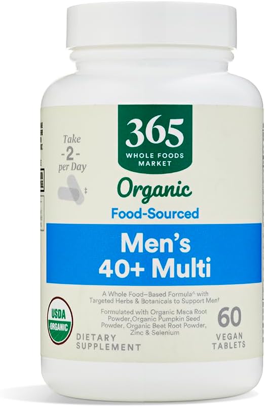 365 poolt Whole Food Market, Vitamiin Multi Mens Food Cultured 40 Plus, 60 Count