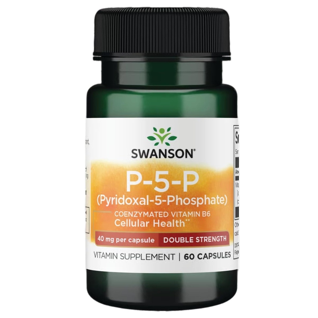 Swanson P-5-P ( püridoksaal-5-fosfaat ) koensüümeeritud vitamiin B-6 40 milligrammi 60 kapslit