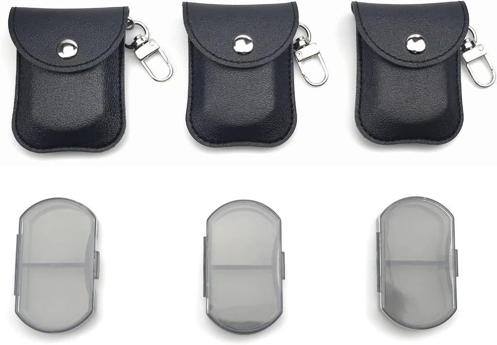 VOFOON 3 Pack Small Pill Organisaator, Travel Pill Box Purse, Keychain Pill Holder, Tasku pillide konteiner, 2 korda päevas Portable Medicine Vitamiin Case, Fish Oil Box, Supplement Box